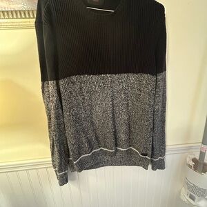 Buckle Black and Gray Crewneck Sweater